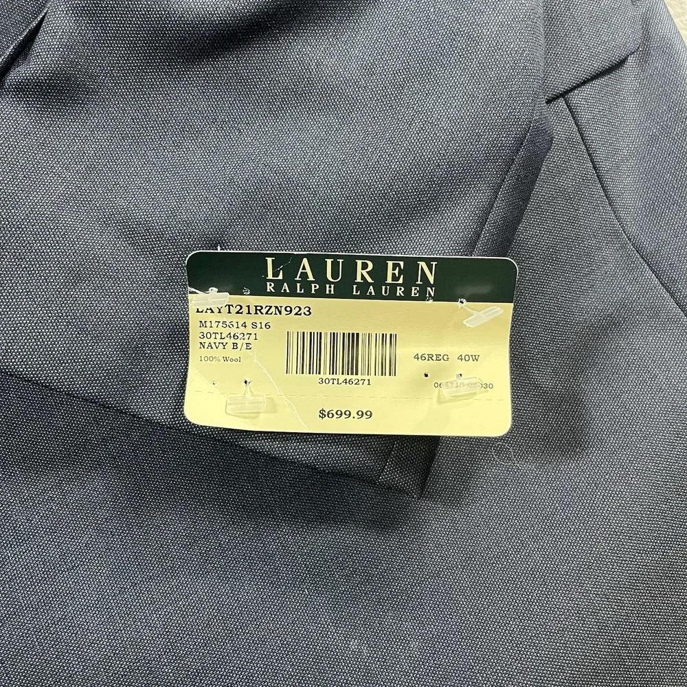 New Polo Lauren Ralph Lauren Mens‎ navy  Blazer 46 Reg NWT retail $699